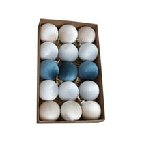 15 Pcs Velvet Christmas Balls Flocked Christmas Tree Ball Ornaments Plastic Balls Xmas Decorative Hanging Ornaments Christmas Tree Decoration 3.15 Inch