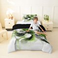 thumbnail image 4 of Homewish Green Gradient Geometric Twin Comforter Sets,Abstract Artwork Bedding Set,Black Reversible,2 Pieces,1 Comforter and 1 Pillowcase, 4 of 7