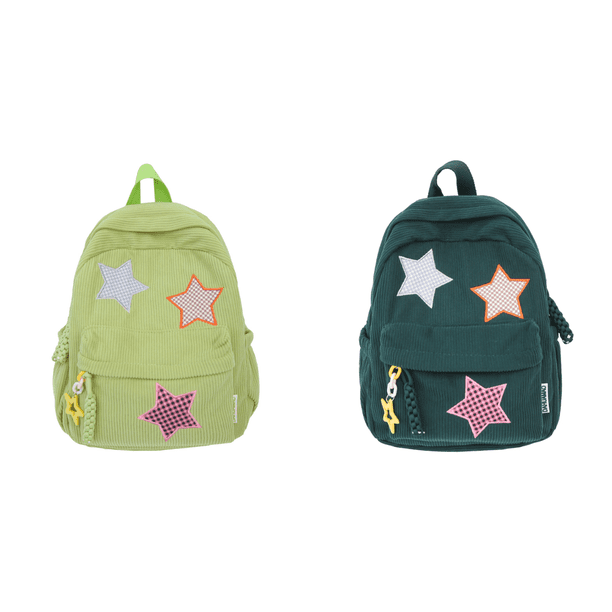 8008 Mochila Gran Capacidad Con Pentagrama Pana Mochila Escolar (verde Fruta)
