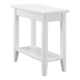 thumbnail image 1 of Pemberly Row Table d'Appoint Étroite en Bois Massif avec Tablette, Blanc, 1 of 7