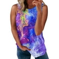 thumbnail image 1 of Moda Mujer Causal Cuello Redondo Impresión Blusa Sin Mangas Camiseta Verano Tank Tops Fridja ghk2308, 1 of 4