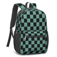 thumbnail image 2 of Blue and Black Checkered Pattern 17" School Backpacks for Teens,Waterproof Oxford Fabric,S-Shape Padded Straps for School,Travel,Hiking,Camping, 2 of 6