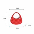 thumbnail image 2 of Women Retro Polka Dot Hobo Shoulder Bag, Glossy Leather Mini Crescent Handbag with Detachable Crossbody Strap, Fashion Casual Small Underarm Purse for Daily Shopping Dating Travel, 2 of 4
