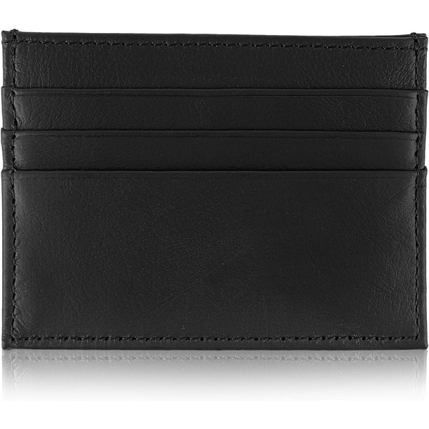 Cartera con tarjetero de crédito, Cartera ultradelgada de cuero con bloqueo RFID, Protector de tarjeta de caja de tarjeta de crédito minimalista y delgado, Carteras con bolsillo frontal