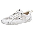 thumbnail image 3 of Rokment Men's Hiking Running Shoes Breathable Mesh Leather Patchwork Slip on Walking Tennis Flat Outdoor Climbing Trekking Fashion Sneakers, 3 of 5
