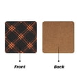 thumbnail image 2 of Multi-Shape Mdf Cork Coaster 4 Pieces Of Anti-Slip, Anti-Wear And Anti-Fouling 3.9in Easy To Clean And Stable Structure Argyle Plaid Darkorange_1 Square, 2 of 7