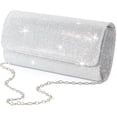 thumbnail image 1 of Bolsa de noche lovyoCoCo para mujer brillante plateado L, 1 of 5