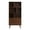 Cherry, variant on Prepac Milo Mid-Century Modern Bookcase with Inlet Shelves, Two Doors, and Brushed Brass-Finished Knobs, Cherry