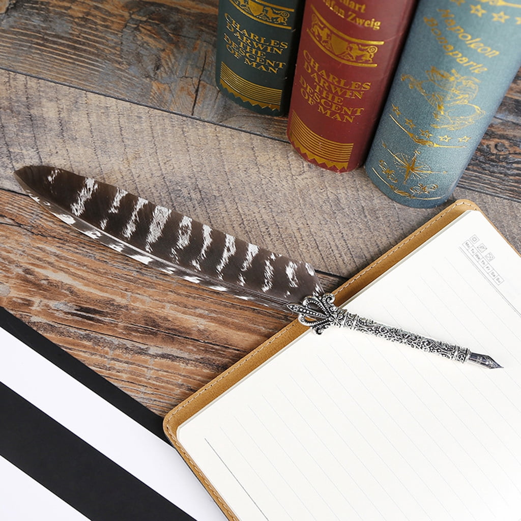 Luxury Vintage Quill Dip Calligraphy Fountain Pen Writing Ink 5 Nibs Set Stationery Gift Box