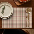 thumbnail image 4 of Set of 6 Moroccan Plaid Placemats Machine Washable Durable Linen Table Mats Heat Resistant Wrinkle Free Ethnic Checkered Place Mats for Dining Table Kitchen Easy to Clean, 4 of 5