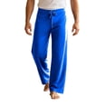 thumbnail image 4 of PNTUTB Wide Leg Pants for Men Solid Color Drawstring Trousers Casual Loose Comfortable Trendy Lounge Workout Yoga Sporty Pants, 4 of 7