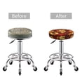 thumbnail image 3 of Red Plaid Sunflower Round Bar Stool Seat Covers, Elastic Round Chair Cover Stool Seat Slipcover Bar Stool Cushions Round Pad for 12-14 inch, 3 of 5