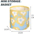 thumbnail image 4 of Floral Mini Storage Basket Fabric Storage Bins, Desk Shelf Baskets Organizers (Yellow), 4 of 7