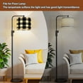 thumbnail image 6 of Lamp Shades Set of 2 Easy Assembly plaid Scottish white black cage Scottish cage check Drum Lampshades for Table Lamps Floor Lamps Pendant Light 13"x13"x10" Replacement Lamp Shade, 6 of 8