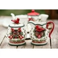 thumbnail image 2 of Ceramic Sugar Bowl Creamer Set Cardinals Pine Cones 3 3/8" Gift, 2 of 3