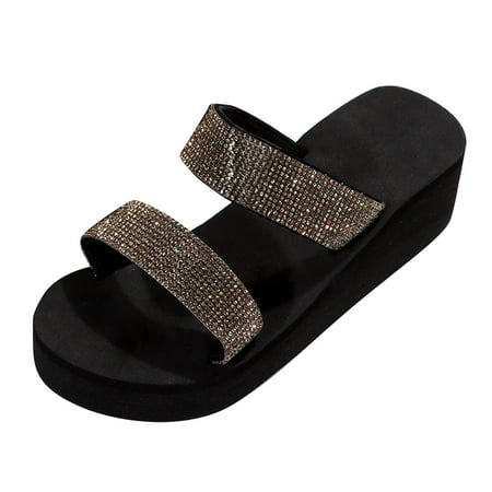 zuwimk Women Sandals Women s Two Strap Open Toe Low Block Heels Sandals Dress Pumps Shoes Gold