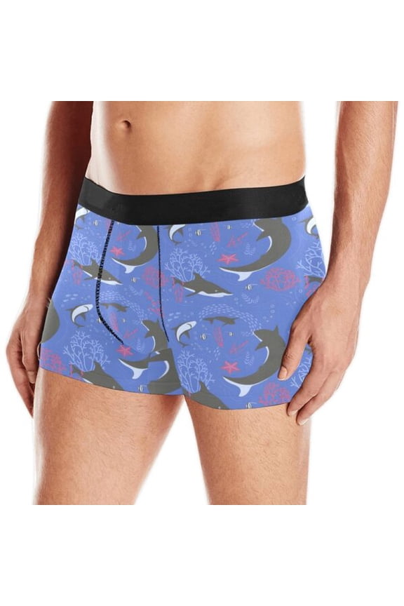 Mens Boxer Briefs - Men's Boxer Shorts - Sharks - S