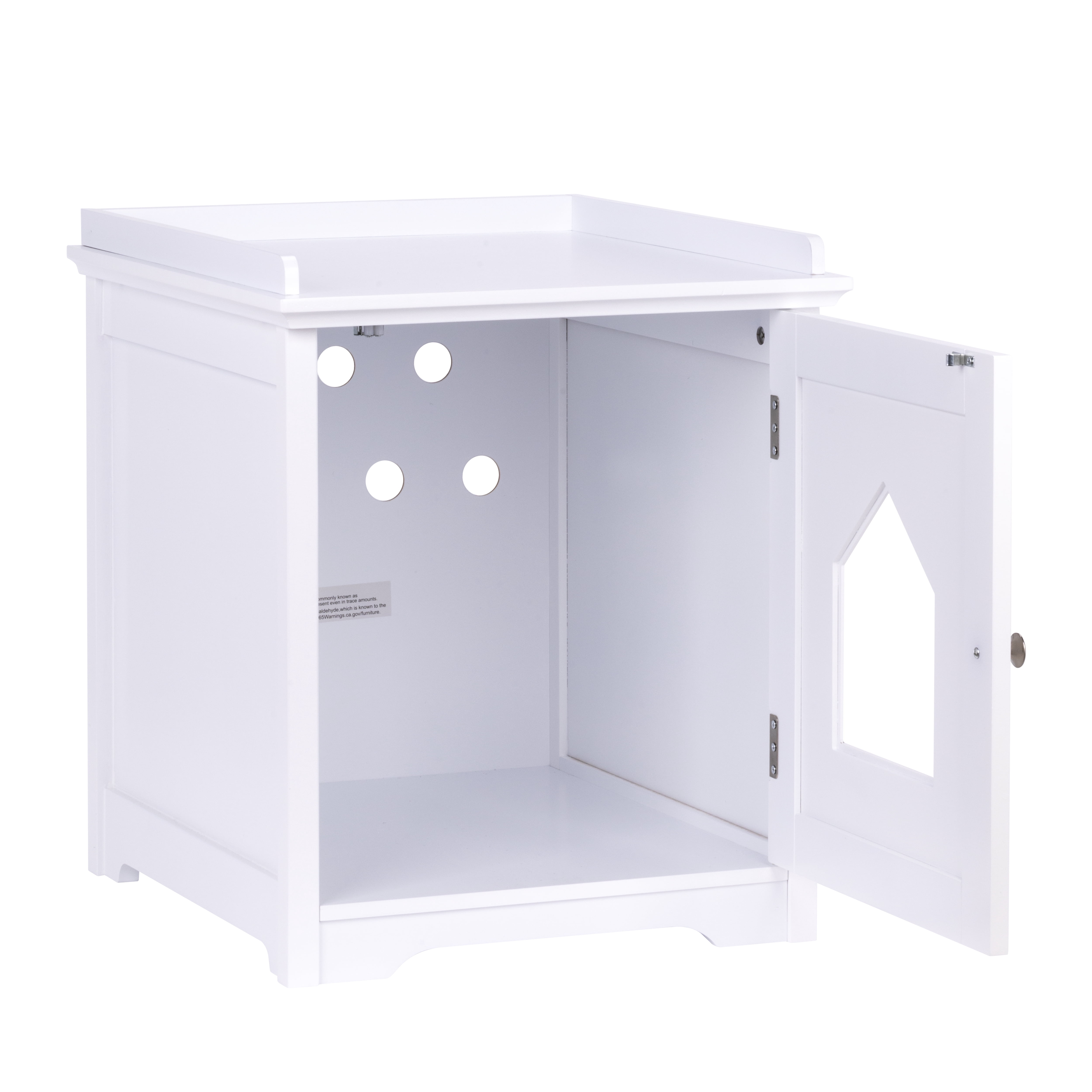 PAWLAND Cat Litter Box Enclosure, Cat House Side Table,Night Stand Pet House, Indoor Cat House, White