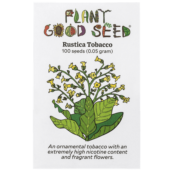 Plant Good Seed Rustica Tobacco Seeds for Planting: Full Sun Perennial, Pest Control, 100 seed packet