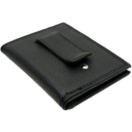 Mens Wallet Money Clip Bifold Card Holder ID Slot Front Pocket Genuine Leather - 0