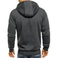 thumbnail image 4 of PENGXIANG Mens Long Sleeve Hooded Sweater Coat With Solid Color Zipper Pocket In Autumn And Winter, 4 of 5