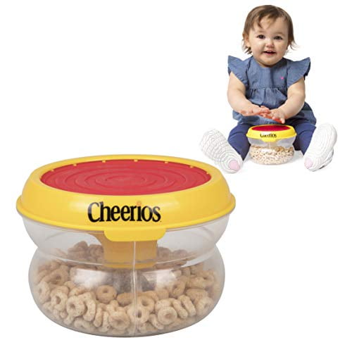 SCS Direct Cheerios Hand Drum Pat N Snack Baby Snack Food Container Toddler Spill Proof