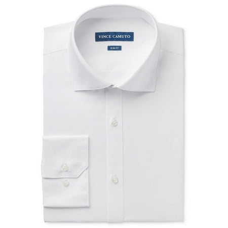 Vince Camuto Men's Long-Sleeve Slim Fit Dress Shirt (White, 16 32X33)