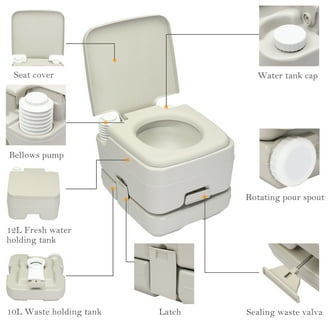 Portable Toilet Camping Porta Potty - 5 Gallon Waste Tank Travel