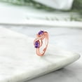thumbnail image 4 of Gem Stone King 18K Rose Gold Plated Silver Amethyst and White Created Sapphire Infinity Love Knot Ring for Women | 1.00 Cttw | Oval 6X4MM | Gemstone Birthstone | Jewelry Gifts for Mom Wife | Size 9, 4 of 5