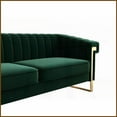 thumbnail image 6 of Modern Luxury Retro Green Velvet Sofa, 3-Seat Tufted Couch with Gold Accents for Living Room & Office, 6 of 17