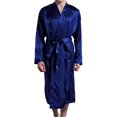 thumbnail image 1 of Men‘s Satin Kimono Robe Silk Classic Long Bathrobe Pockets Lightweight Loungewear, 1 of 4