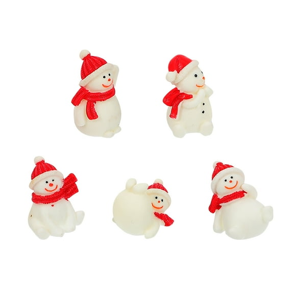 5 Pcs Christmas Fish Tank Ornament Snowman Decor Mini Ornaments Lovers