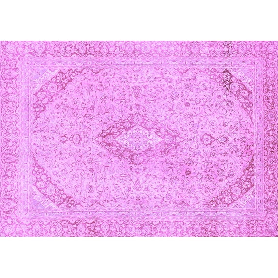 Ahgly Company Indoor Rectangle Abstract Purple Modern Area Rugs, 6' x 9'