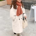 thumbnail image 6 of xaoyunyn Fuzzy Overcoats for Girls Winter Long Warm Button Down Jacket Casual Loose Soft Outerwear with Pockets 5-14 Years, 6 of 6