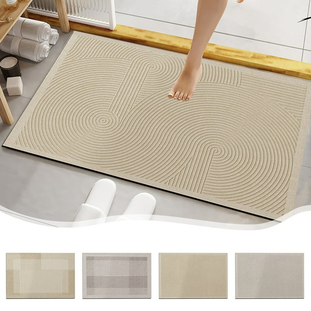 Xihbxyly Alfombrilla de Baño de Diatomita, Superabsorbente, de Secado Rápido, con Base de Goma Antideslizante, Diseño Moderno y Elegante, Ideal para Ducha, Comodidad para Los Pies, 40 X 60 Cm.