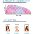 thumbnail image 3 of ORUYROP Microfiber Hair Towel Wrap for Kids Girls 2 Pack Turban Drying Women Set Absorbent Quick Dry Twisty Anti Frizz Curly Long Thick (Mermaid) Galaxy&multicolor-normal-2pack One size, 3 of 6