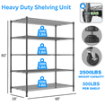 thumbnail image 5 of Legooin 18x48x82 inch Heavy Duty Wire Shelving Unit Industrial Residential Stainless Steel Shelf Storage Rack for Garage Pantry, Black, 5 of 8
