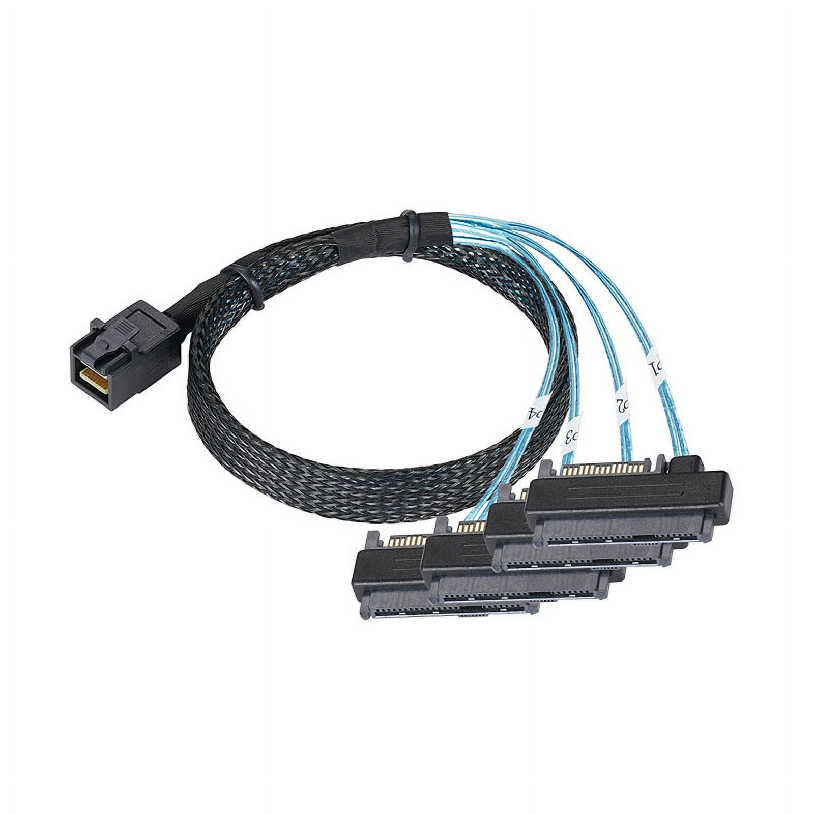 Mini SAS HD SFF-8643 To 4 SFF-8482 SATA Cable SFF-8643 to 4 SFF-8482 Connector with 15pin Power Port Hard Disk Server Cable
