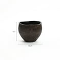 thumbnail image 6 of LuxenHome Brown with Black V-Pattern Polyresin 10-Inch Round Planter, 6 of 6
