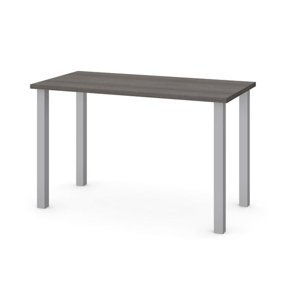 Bestar Universel Table de bureau 48L avec pattes de métal carrées  - Gris écorce