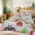 thumbnail image 3 of Erosebridal Farm Animals Full Size Bedding Sets for Boys Girls, Grey Farm Full Size Bed in a Bag, Gray Reversible 7pcs, 3 of 6