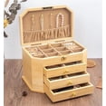 thumbnail image 5 of Solid Wood Jewelry Storage Box With Lock Jewelry Box Large Capacity Simple Retro, 5 of 6