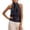 C-Black228, variant on Womens Silk Satin Camisole Shirt Summer Top Lightweight Layering Turtleneck Halter Back Button Up Solid Color Versatile Tops