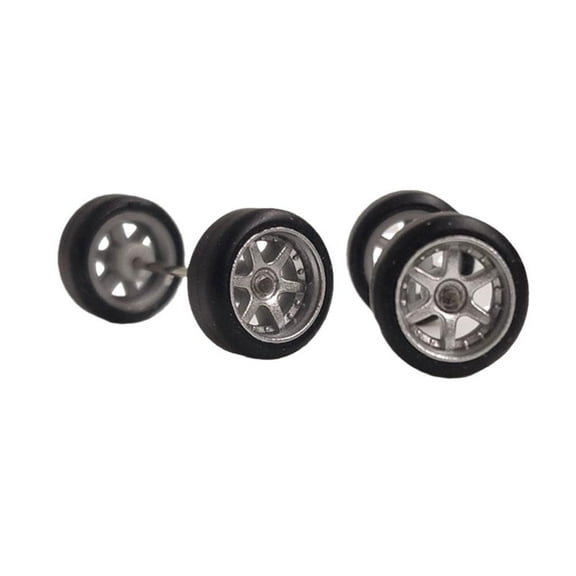 Plastic Rubber Wheels and Axles Kit for Models, Durable Mini Parts for DIY Projects