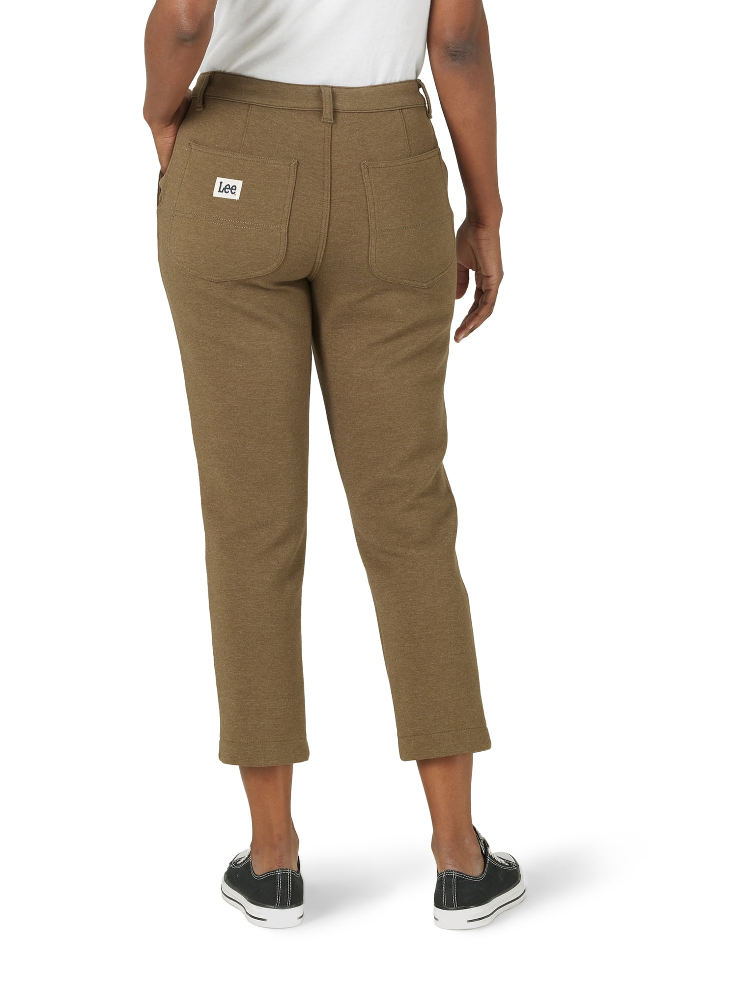 Lee Women's High Rise Straight Leg Cropped Knit Pants