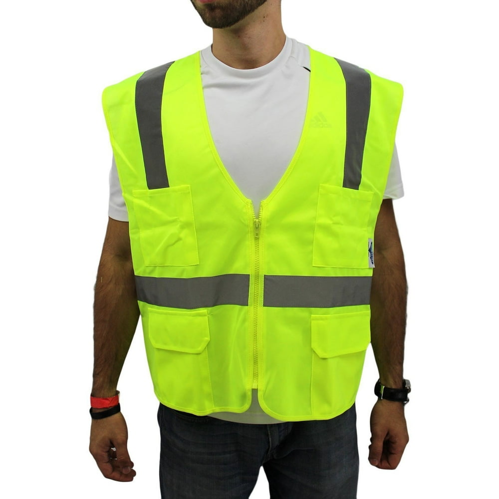 XL Lime Safety Vest/ 4 Pockets ANSI/ISEA 1072015 Class 2