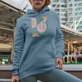 thumbnail image 2 of Distressed No Rain, No Flowers - Botanical Boho Flowers Art Merch Gift, Light Blue Hooded Sweatshirt or Hoodie, Large, 2 of 5