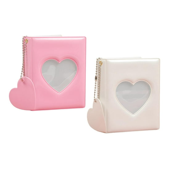 Mini álbum de fotos Macarena 2 piezas colgante de corazón Rosa y blanco