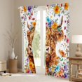 thumbnail image 3 of Castle Fairy Adults Female Men Highland Bull Curtains Pack of 2 (42x84 Each),Colorful Floral Flowers Curtains Blackout,Farmhouse Animal Bedroom Curtains,Ultra Soft Home Decor, 3 of 6