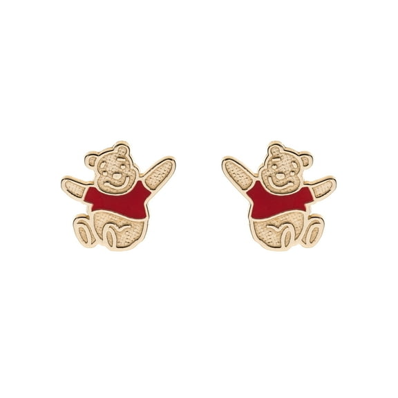 Disney Stud Earrings, 14k Yellow Gold, Gold, (Includes Disney Gift Box)